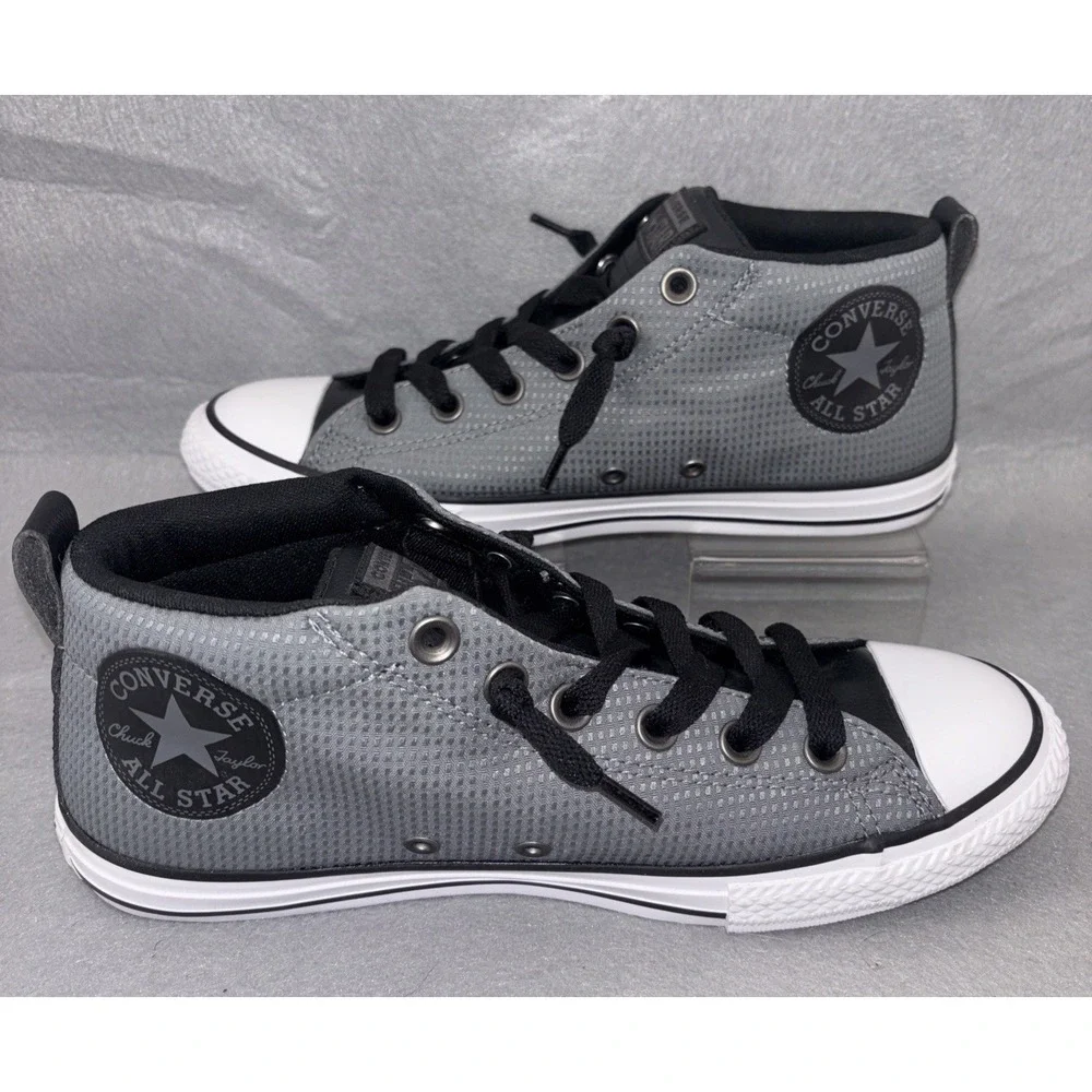 CONVERSE Chuck Taylor ALL STAR Street Mid Top Cool Grey Black Sneakers Youth‎ 6